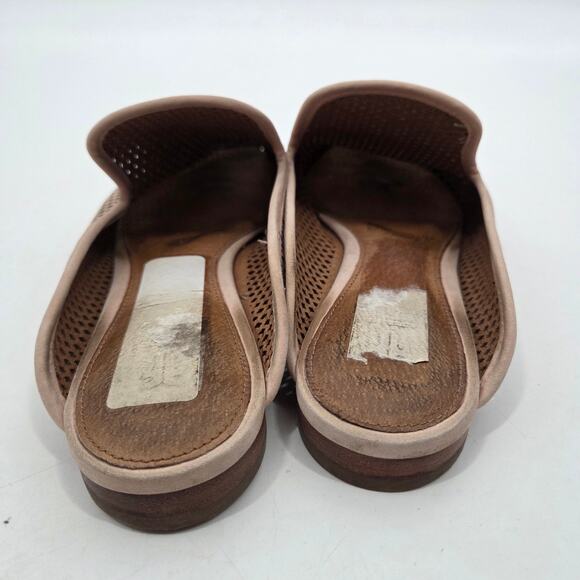 Frye Women's Gwen Slide Laser Cut Perforated Blush Nubuck Leather Sandal 8 - Picture 4 of 7